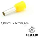 Adereindhuls 1,0 mm² x 6 mm geel 100 stuks | Ferrule | Draadhuls | Adereindhulzen | Eindverbinder