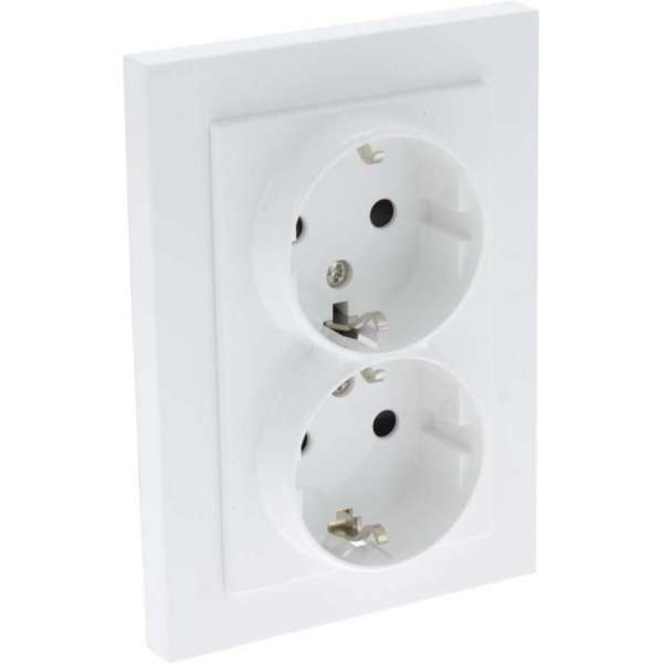 Q-Link S–Line contactdoos – 2–voudig – randaarde – polarwit Q-Link S–Line contactdoos – 2–voudig – randaarde – polarwit