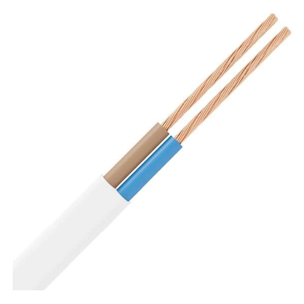 Stroomkabel - 2x0.75mm - 2 Aderig - 5 Meter - Wit Stroomkabel - 2x0.75mm - 2 Aderig - 5 Meter - Wit