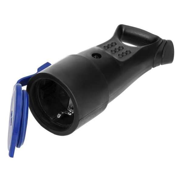 Contrastekker - Stroomstekker - Massief rubber - IP44 stof- en spatwaterdicht - Met afdichting en oog Contrastekker - Stroomstekker - Massief rubber - IP44 stof- en spatwaterdicht - Met afdichting en oog