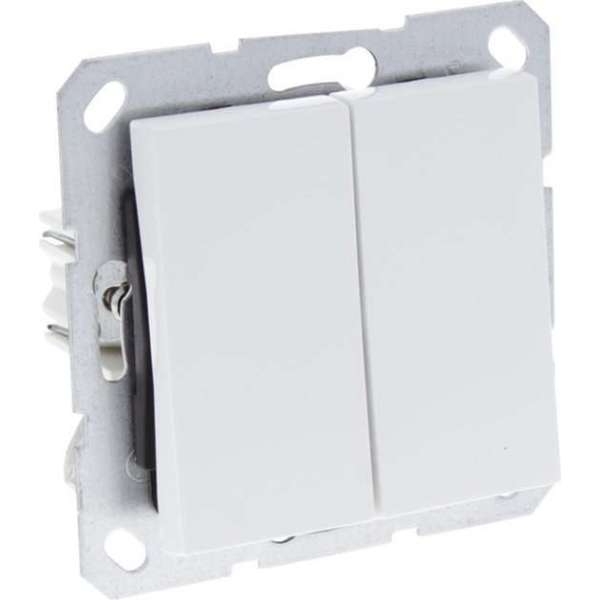 Q-Link S-Line schakelaar - inbouw - wissel - wissel - polarwit Q-Link S-Line schakelaar - inbouw - wissel - wissel - polarwit