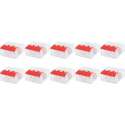 Lasklem Slim Set 10 Stuks - 3 Polig met Klemmetjes - Rood - BES LED