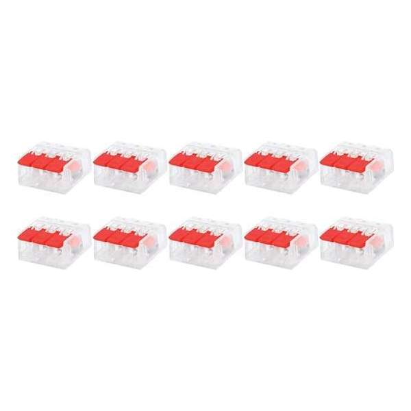 Lasklem Slim Set 10 Stuks - 3 Polig met Klemmetjes - Rood - BES LED Lasklem Slim Set 10 Stuks - 3 Polig met Klemmetjes - Rood - BES LED