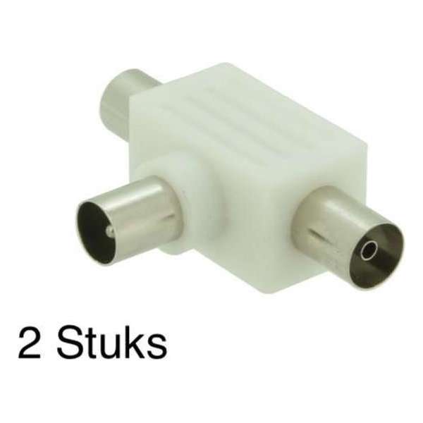 2x Coax Domino Tweewegstekker V-V-M 2x Coax Domino Tweewegstekker V-V-M