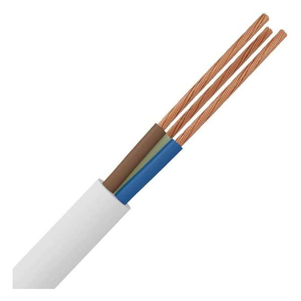 Stroomkabel - 3x1.5mm - 3 Aderig - 1 Meter - Wit Stroomkabel - 3x1.5mm - 3 Aderig - 1 Meter - Wit
