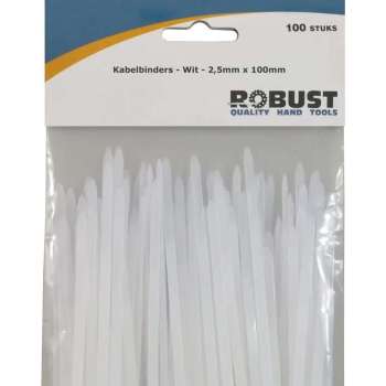 Robust Kabelbinders 100Stuks/Zak Wit 2,5Mm X 100 Mm