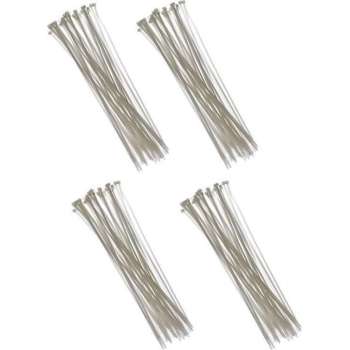 400x kabelbinders tie-wraps - 3,6 x 200 mm - witte tie-ribs