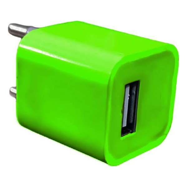 Universeel - USB adapter - USB stekker - USB lader - Blokje - Groen Universeel - USB adapter - USB stekker - USB lader - Blokje - Groen