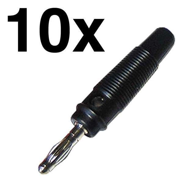 10x Geïsoleerde banaanstekkers - Zwart - 4mm 10x Geïsoleerde banaanstekkers - Zwart - 4mm