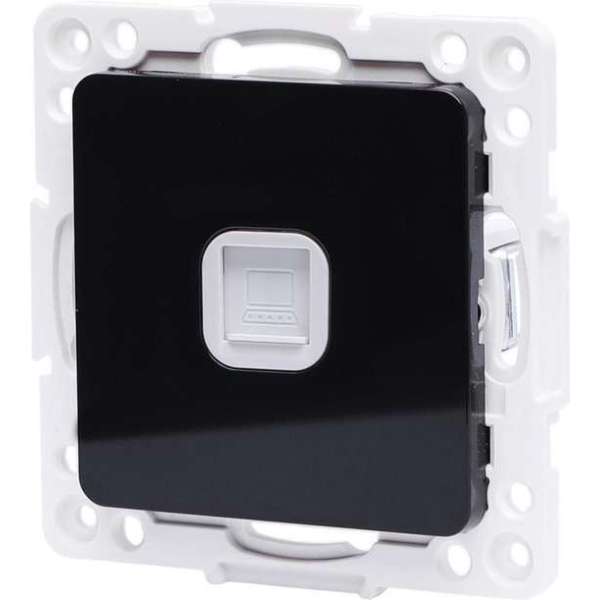 UTP RJ45 Stopcontact - Wandcontactdoos - Igia Jura - Inbouw - Vierkant - Kunststof - 1-voudig UTP CAT6 - Zwart UTP RJ45 Stopcontact - Wandcontactdoos - Igia Jura - Inbouw - Vierkant - Kunststof - 1-voudig UTP CAT6 - Zwart