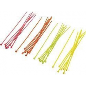 TRU COMPONENTS 1570922 ST150M Assortiment kabelbinders 150 mm 2.50 mm Neon-groen, Neon-oranje, Neon-geel, Neon-pink 80 stuk(s)