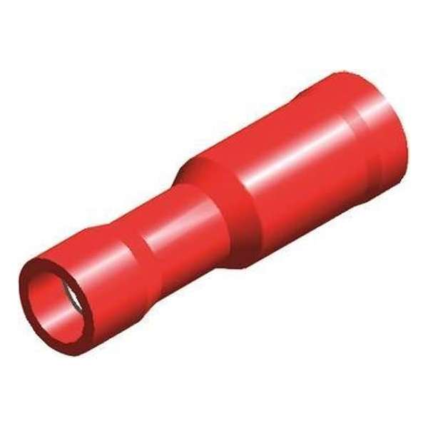 Half-geïsoleerde kabelschoen vrouw - 4 mm - rood - 10 stuks Half-geïsoleerde kabelschoen vrouw - 4 mm - rood - 10 stuks