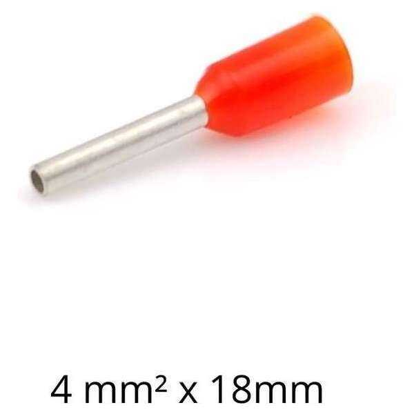 Adereindhuls 4,00 mm² x 18 mm oranje 100 stuks | Ferrule | Draadhuls | Adereindhulzen | Eindverbinder Adereindhuls 4,00 mm² x 18 mm oranje 100 stuks | Ferrule | Draadhuls | Adereindhulzen | Eindverbinder