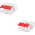 Lasklem Slim Set 2 Stuks - 3 Polig met Klemmetjes - Rood - BSE