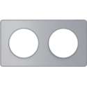 Afdekraam Odace Touch 2V - Aluminium Look - Schneider Electric - S530804