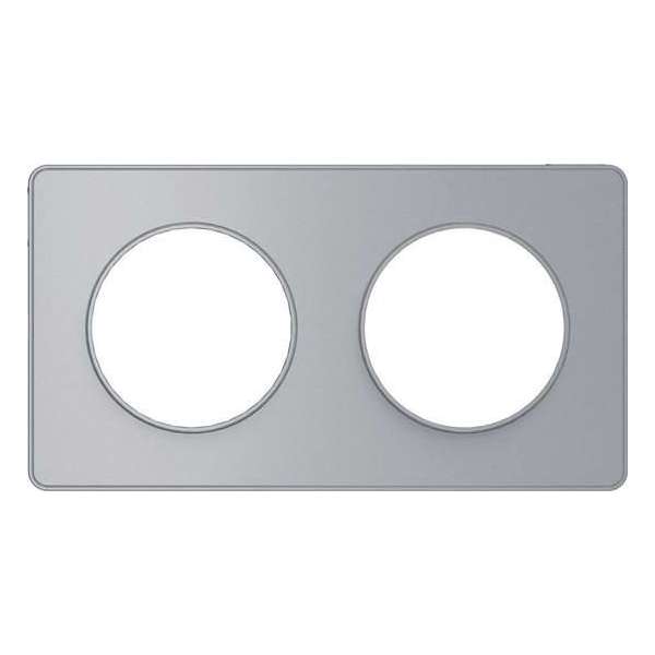 Afdekraam Odace Touch 2V - Aluminium Look - Schneider Electric - S530804 Afdekraam Odace Touch 2V - Aluminium Look - Schneider Electric - S530804