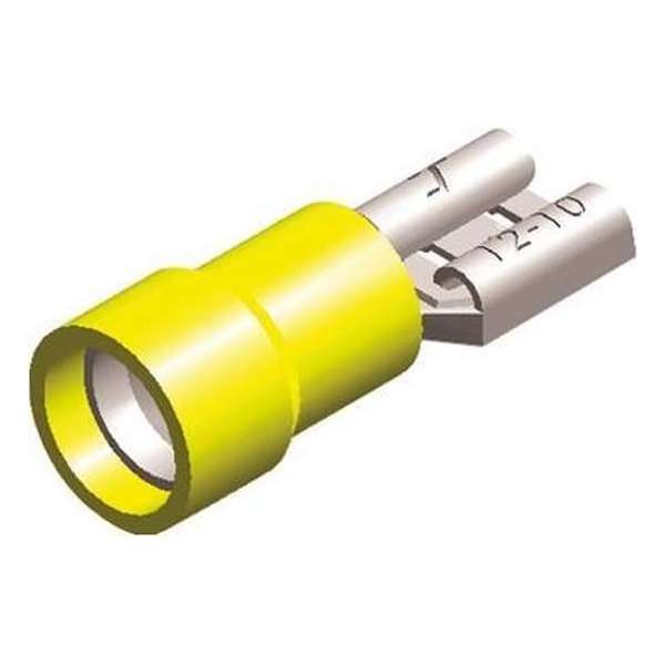 Half-geïsoleerde kabelschoen vrouw - 6,3 mm - geel - 10 stuks Half-geïsoleerde kabelschoen vrouw - 6,3 mm - geel - 10 stuks