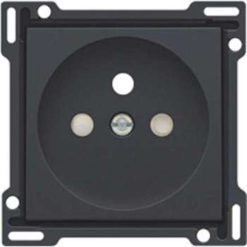 Niko - Centraalplaat stopcontact + penaarde + kinderveiligheid 28,5MM anthracite - 122-66601