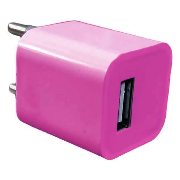 Universeel - USB adapter - USB stekker - USB lader - Blokje - Violet Universeel - USB adapter - USB stekker - USB lader - Blokje - Violet