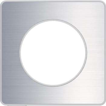 Afdekraam Odace Touch 1V - Geborsteld Aluminium - Schneider Electric - S520802J