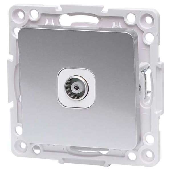 Televisie Contactdoos - Wandcontactdoos Coax - Aigi Jura - Inbouw - Vierkant - Kunststof - Zilver Televisie Contactdoos - Wandcontactdoos Coax - Aigi Jura - Inbouw - Vierkant - Kunststof - Zilver
