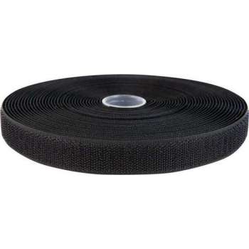 Klittenband - 10 Meter Zwart - 20mm Naaibaar Haak Harde Kant Zwart