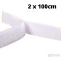 ESTARK Klittenband Zelfklevend - Velcro - 2x100 cm - Extra Sterk - Wit