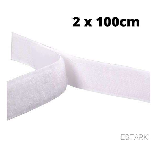 ESTARK Klittenband Zelfklevend - Velcro - 2x100 cm - Extra Sterk - Wit ESTARK Klittenband Zelfklevend - Velcro - 2x100 cm - Extra Sterk - Wit
