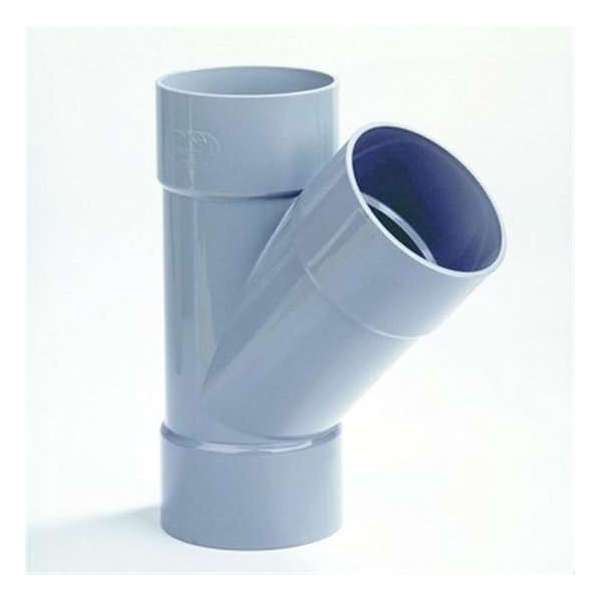 Dyka T-stuk 3x lijmmof 45° PVC keurmerk BRL52100 50 x 50mm Dyka T-stuk 3x lijmmof 45° PVC keurmerk BRL52100 50 x 50mm