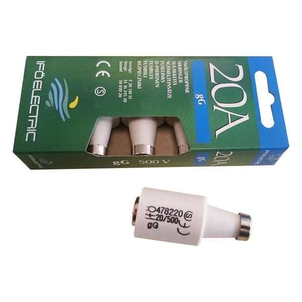 IfoElectric Diazed DII - zekering - porselein - 20 Amp - gG traag IfoElectric Diazed DII - zekering - porselein - 20 Amp - gG traag