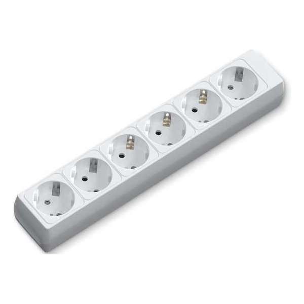Verlengsnoer - Aigi Bovun - 3680W - 6 Stopcontacten - Wit - Zonder Snoer/Kabel | Nederland Verlengsnoer - Aigi Bovun - 3680W - 6 Stopcontacten - Wit - Zonder Snoer/Kabel | Nederland