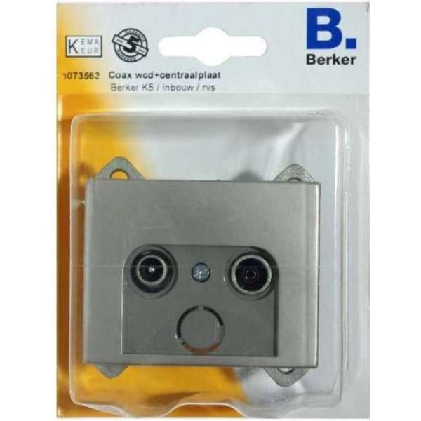 BERKER K5 coax wcd+centraalplaat, inbouw | RVS BERKER K5 coax wcd+centraalplaat, inbouw | RVS