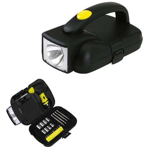 Gereedschapset met zaklamp in één, 25 stuks Gereedschapset met zaklamp in één, 25 stuks