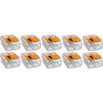 WAGO - Lasklem Set 10 Stuks - 2 Polig met Klemmetjes - Oranje - BSE