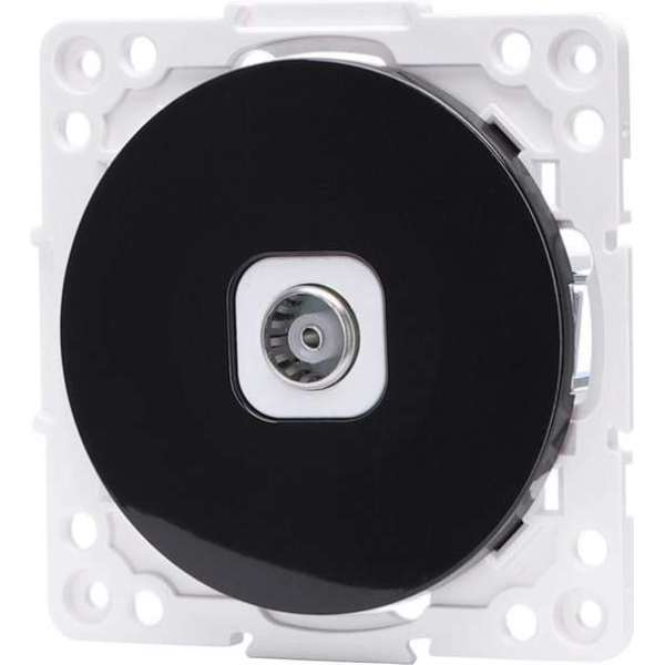 Televisie Contactdoos - Wandcontactdoos Coax - Igna Jura - Inbouw - Rond - Kunststof - Zwart Televisie Contactdoos - Wandcontactdoos Coax - Igna Jura - Inbouw - Rond - Kunststof - Zwart