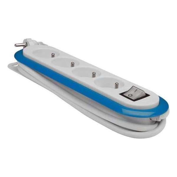 Perel Stekkerdoos 4-voudig 3680w 32 X 7 Cm Blauw/wit Perel Stekkerdoos 4-voudig 3680w 32 X 7 Cm Blauw/wit