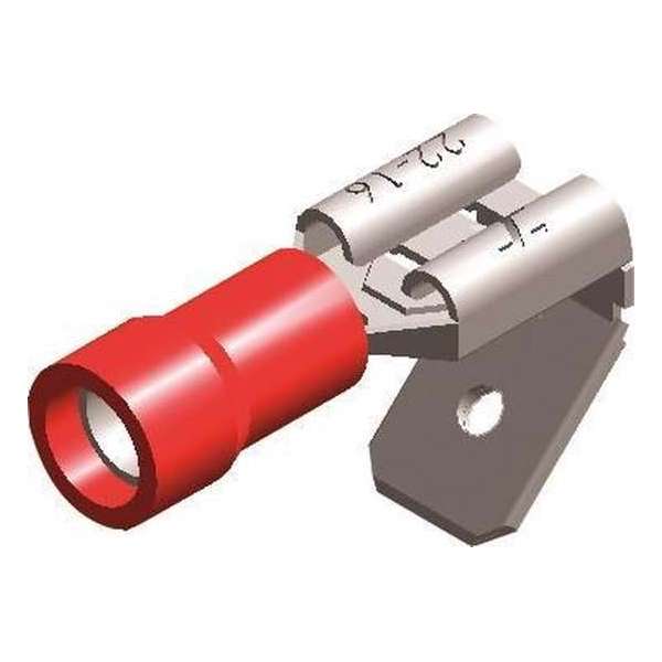 Half-geïsoleerde kabelschoen man / vrouw - 6,3 mm - rood - 10 stuks Half-geïsoleerde kabelschoen man / vrouw - 6,3 mm - rood - 10 stuks