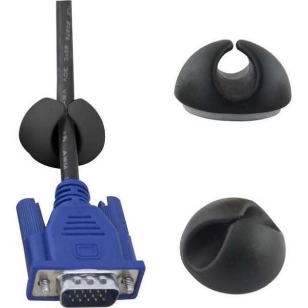 Esperanza Multifunctionele Kabel Klemmen 6 stuks - Zwart Esperanza Multifunctionele Kabel Klemmen 6 stuks - Zwart