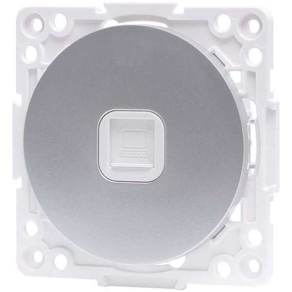 UTP RJ45 Stopcontact - Wandcontactdoos - Aigi Jura - Inbouw - Rond - Kunststof - 1-voudig UTP CAT6 - Zilver UTP RJ45 Stopcontact - Wandcontactdoos - Aigi Jura - Inbouw - Rond - Kunststof - 1-voudig UTP CAT6 - Zilver