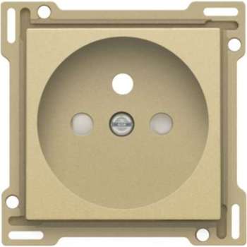 Niko - Centraalplaat stopcontact + penaarde + kinderveiligheid 28,5MM alu gold coated - 221-66601
