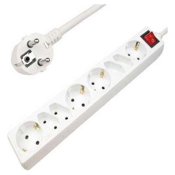 Techtube Pro - Stekkerdoos 6 voudig - Wit - 5 meter Techtube Pro - Stekkerdoos 6 voudig - Wit - 5 meter