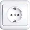 Wandcontactdoos - Aigi Cuka - Inbouw - 1-voudig - Randaarde - Incl. Afdekraam - Wit - BSE