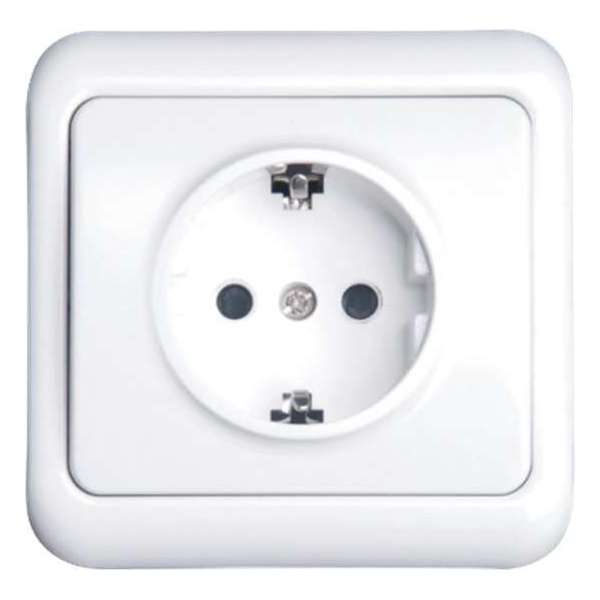 Wandcontactdoos - Aigi Cuka - Inbouw - 1-voudig - Randaarde - Incl. Afdekraam - Wit - BSE Wandcontactdoos - Aigi Cuka - Inbouw - 1-voudig - Randaarde - Incl. Afdekraam - Wit - BSE