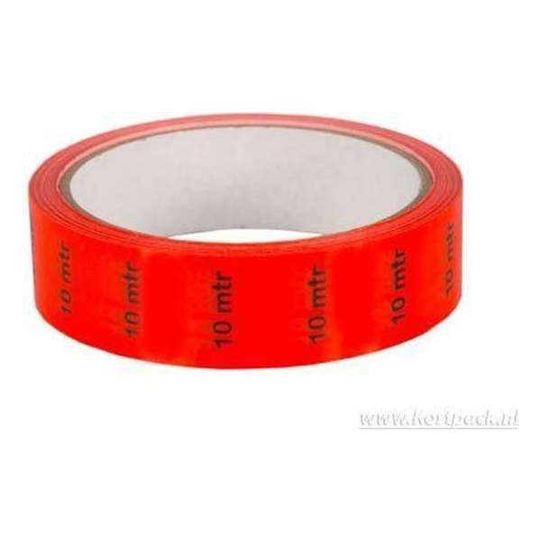 Rode kabeltape met opdruk: 10 mtr (020.0811) Rode kabeltape met opdruk: 10 mtr (020.0811)