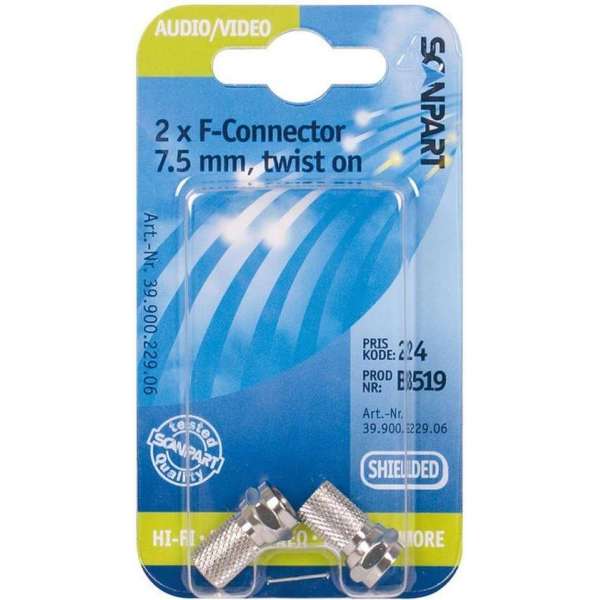 Scanpart - Scanpart F Connector 7.5(m) Schroefbaar 2st - 30 Dagen Niet Goed Geld Terug Scanpart - Scanpart F Connector 7.5(m) Schroefbaar 2st - 30 Dagen Niet Goed Geld Terug