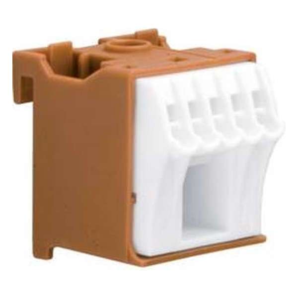 Hager KN06P Klemblok Bruin, Wit 6-polig 63 A 230 V Hager KN06P Klemblok Bruin, Wit 6-polig 63 A 230 V