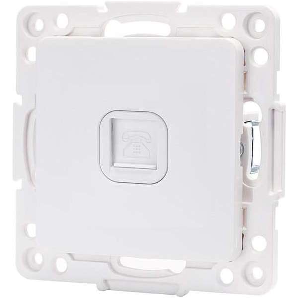 Telefoon Stopcontact - Wandcontactdoos - Igan Jura - Inbouw - Vierkant - Kunststof - 1-voudig RJ11 - Wit Telefoon Stopcontact - Wandcontactdoos - Igan Jura - Inbouw - Vierkant - Kunststof - 1-voudig RJ11 - Wit