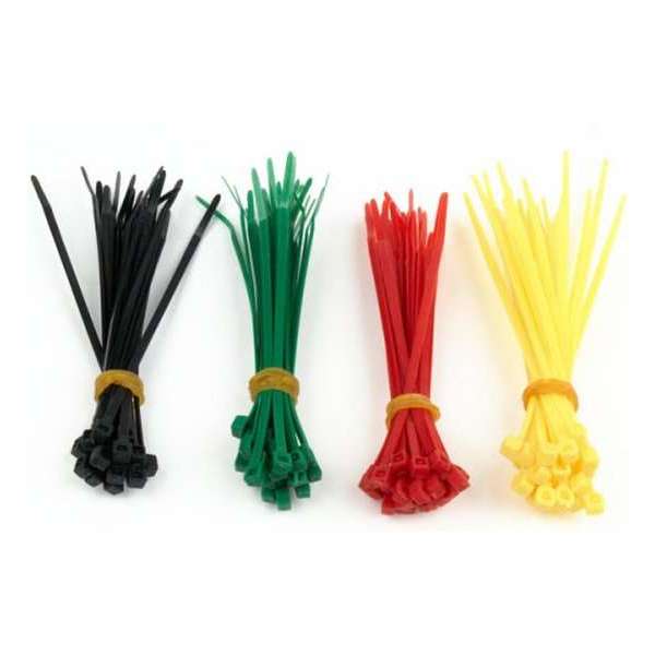 Nylon tiewraps 100 stuks 4 kleuren Nylon tiewraps 100 stuks 4 kleuren