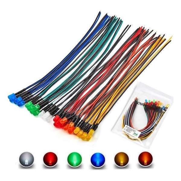 5MM LEDS 5 stuks per kleur Hobby - 30 stuks 12V met inline weerstand 5MM LEDS 5 stuks per kleur Hobby - 30 stuks 12V met inline weerstand