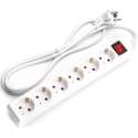 Verlengsnoer met Schakelaar - Aigi Antris - 3680W - 6 Stopcontacten - 1.5 Meter - Wit | Nederland